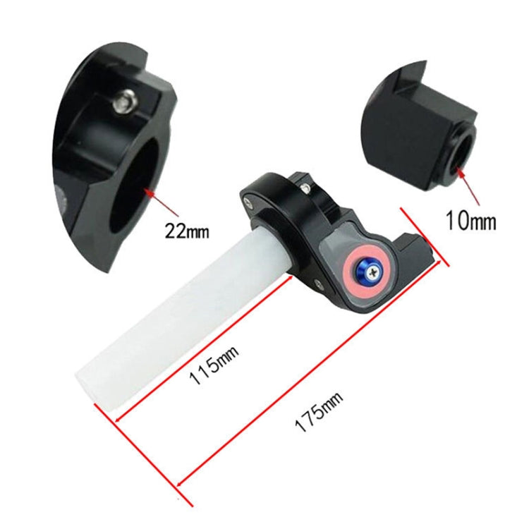 Off-road Motorcycle Modified 22mm Handle Throttle Clamp Hand Grip Big Torque Oil Visual Throttle Accelerator for with Cable(Red with Silver Throttle Cable)
