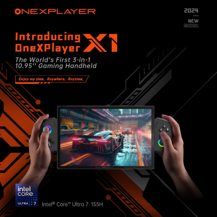 ONE-NETBOOK OneXPlayer X1 10.95 inch Handheld Game Console, 64GB+4TB, Windows 11 AMD Ryzen 7 8840U(Black)