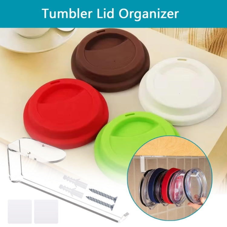 YX102 Acrylic Cup Lid Storage Rack(Transparent)