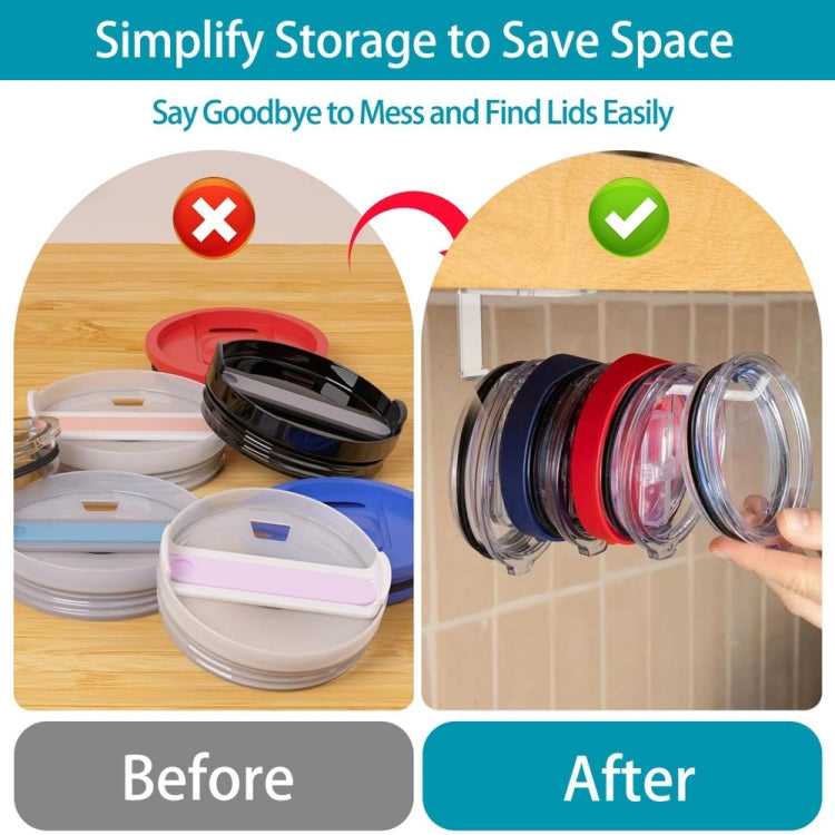 YX102 Acrylic Cup Lid Storage Rack(Transparent)