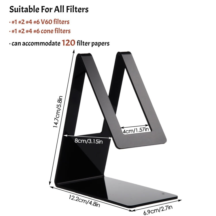 2pcs YX103 Acrylic Coffee Filter Holder(Black)