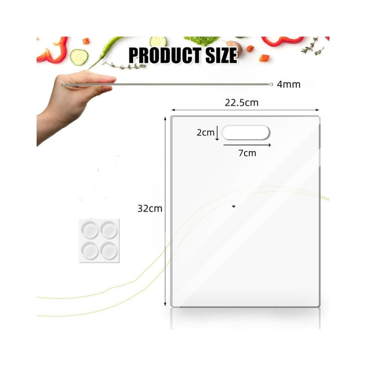 YX111 Acrylic Fruit Vegetable Cutting Board with Anti-slip Pad(Transparent)