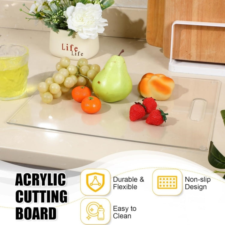 YX111 Acrylic Fruit Vegetable Cutting Board with Anti-slip Pad(Transparent)