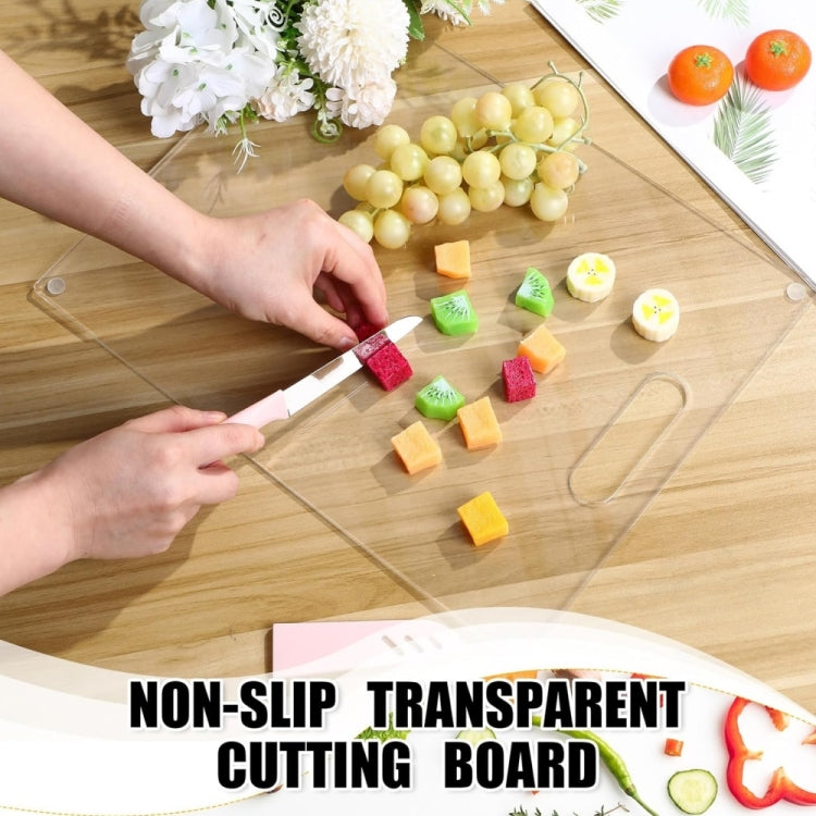 YX111 Acrylic Fruit Vegetable Cutting Board with Anti-slip Pad(Transparent)
