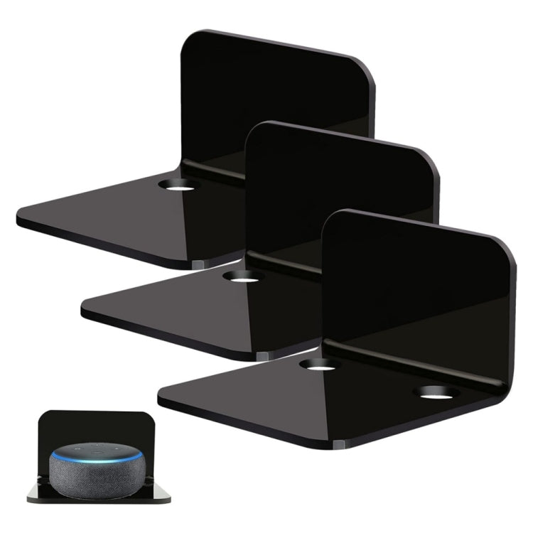YX113 3pcs Acrylic Small Wall Mount(Black)