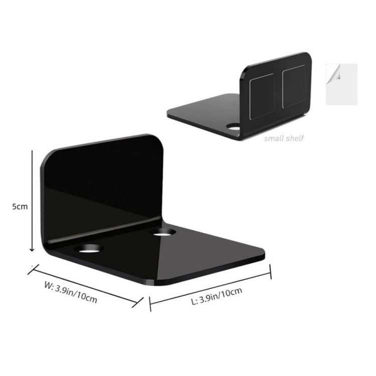 YX113 3pcs Acrylic Small Wall Mount(Black)