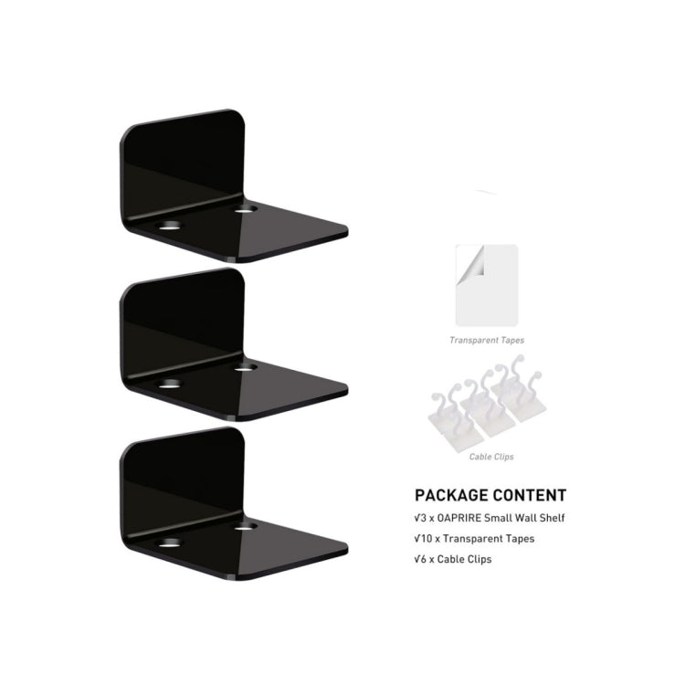 YX113 3pcs Acrylic Small Wall Mount(Black)