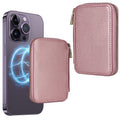 HS-005 MagSafe Magnetic Zipper Card Bag Mobile Phone Back Sticker(Rose Gold)
