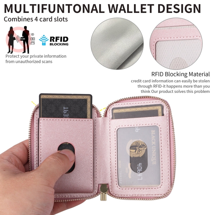 HS-005 MagSafe Magnetic Zipper Card Bag Mobile Phone Back Sticker(Rose Gold)