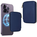 HS-005 MagSafe Magnetic Zipper Card Bag Mobile Phone Back Sticker(Blue)