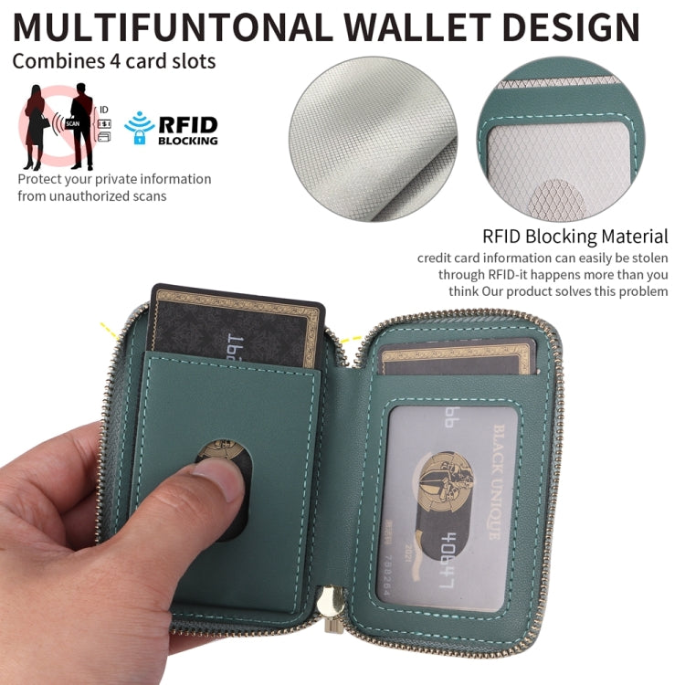 HS-005 MagSafe Magnetic Zipper Card Bag Mobile Phone Back Sticker(Green)