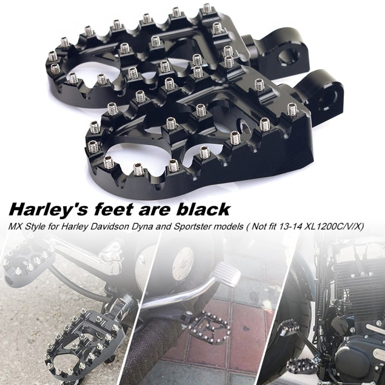 Motorcycle Modification Pedal Set Wide Fat Footpegs Foot Pegs for Harley(Black)