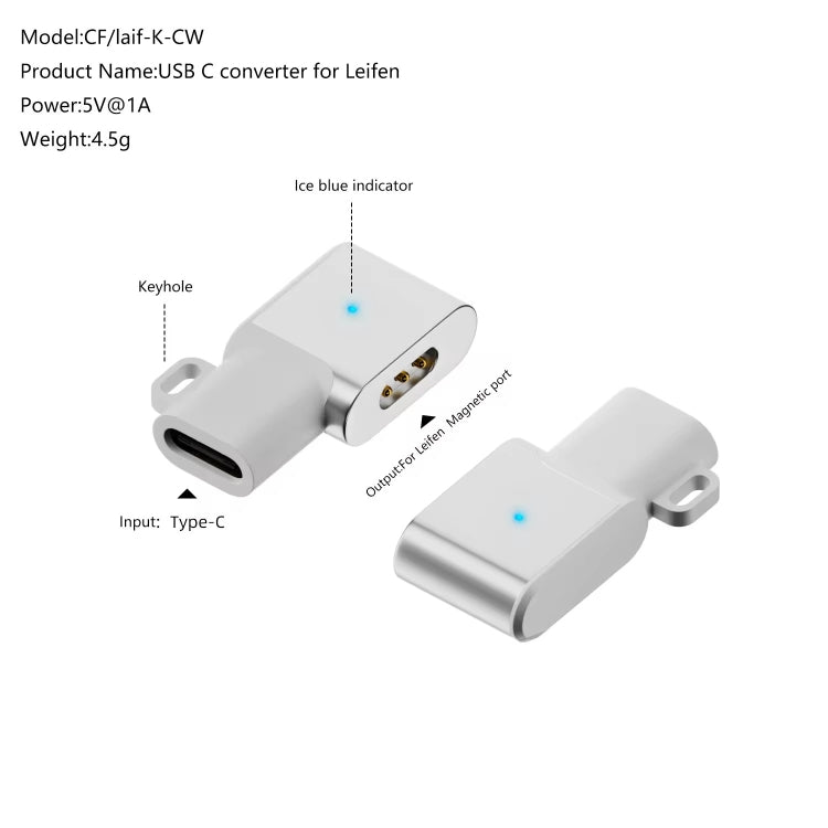 For Laifen Electric Toothbrush Magnetic Charging Adapter(Type-C Female to Side Bend)