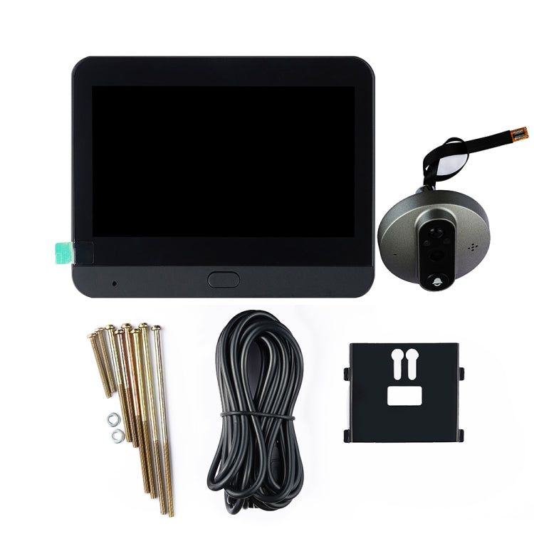 SY-37 4.3 inch Color Screen Graffiti Hidden 1080P WiFi Smart Cat Eye Video Doorbell(Black)
