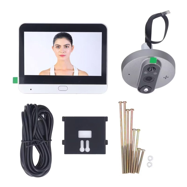 SY-37 4.3 inch Color Screen Graffiti Hidden 1080P WiFi Smart Cat Eye Video Doorbell(White)