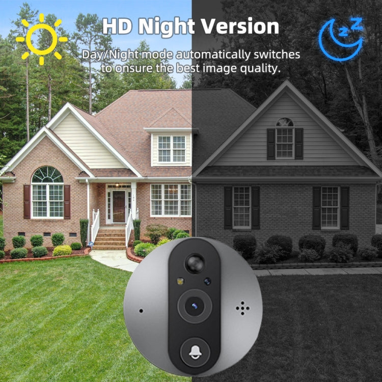 SY-37 4.3 inch Color Screen Graffiti Hidden 1080P WiFi Smart Cat Eye Video Doorbell(White)