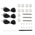 27pcs / Set RV / Yacht Pleated Shade Accessories Pull Cord Double Wheel Plug Spring(Black)