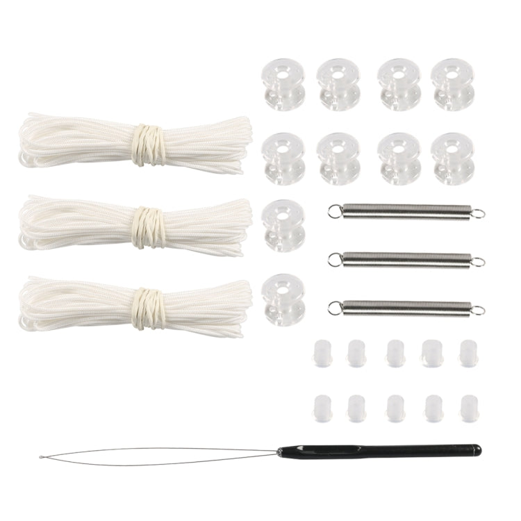 27pcs / Set RV / Yacht Pleated Shade Accessories Pull Cord Double Wheel Plug Spring(White)