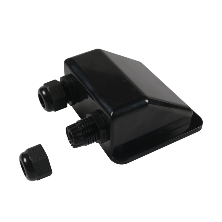 RV Sealed Waterproof Solar Double Cable Entry Gland Box(Black)