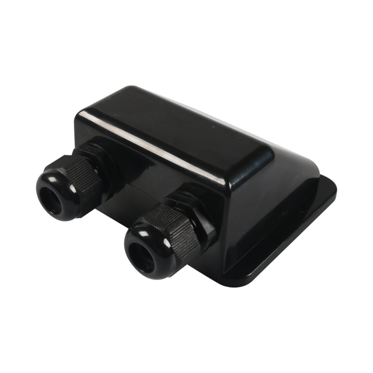 RV Sealed Waterproof Solar Double Cable Entry Gland Box(Black)
