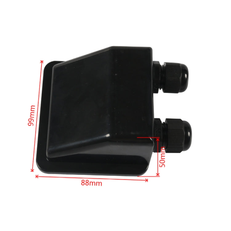 RV Sealed Waterproof Solar Double Cable Entry Gland Box(Black)