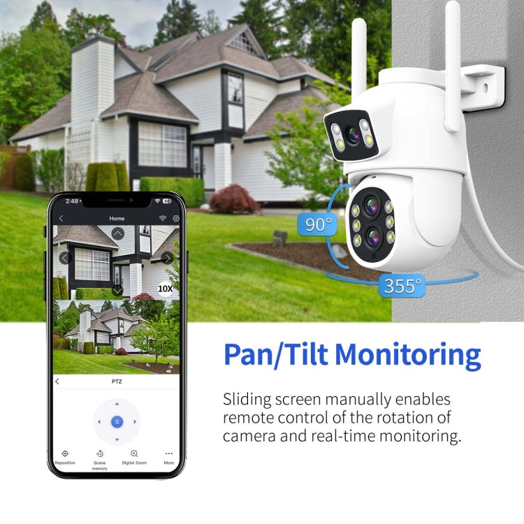 ESCAM QF500 5+5MP Motion Detection WiFi Intelligent 10X Optical Zoom Camera(US Plug)
