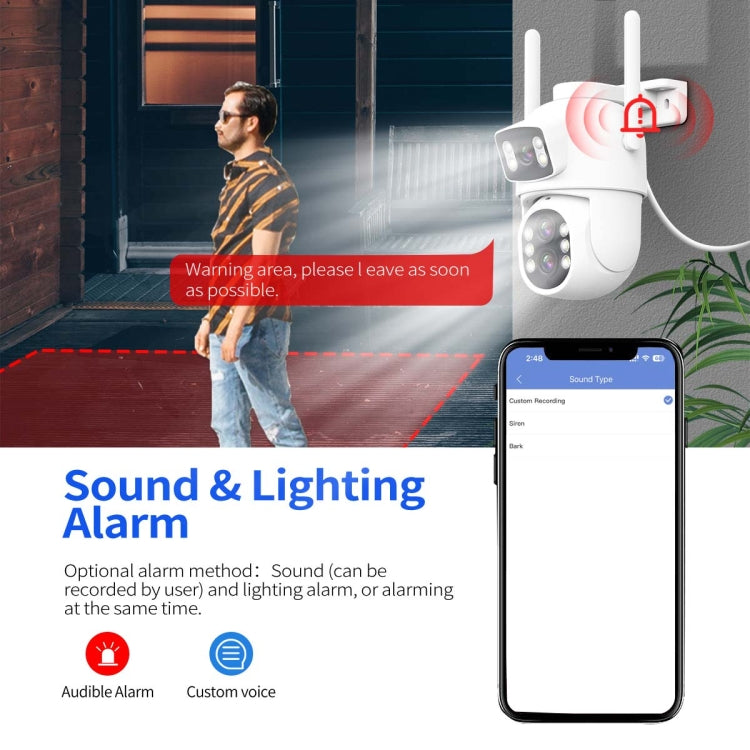 ESCAM QF500 5+5MP Motion Detection WiFi Intelligent 10X Optical Zoom Camera(US Plug)