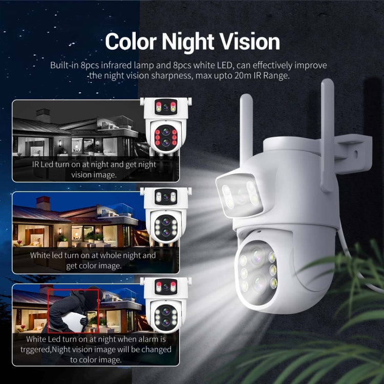 ESCAM QF500 5+5MP Motion Detection WiFi Intelligent 10X Optical Zoom Camera(UK Plug)