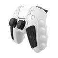 For Sony PS5 Splicing Color Silicone Gamepad Protective Case without Rocker Caps(Black White)