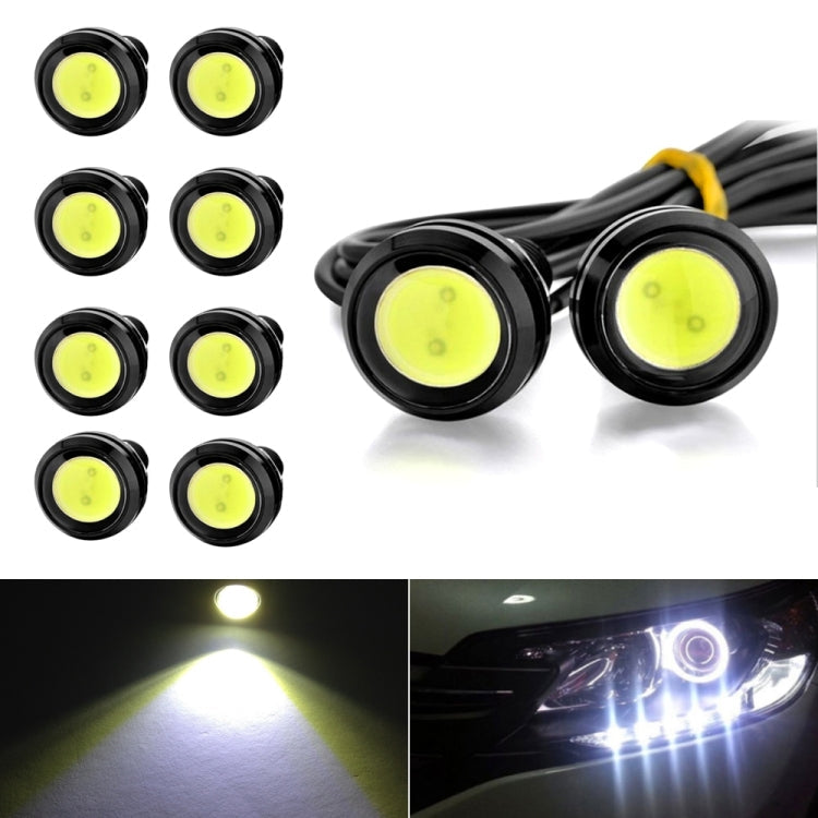 10pcs 23mm 1.5W DC12V Motorcycle Eagle Eye Light Double Lens Strobe Light(White Light)
