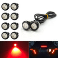 10pcs 23mm 1.5W DC12V Motorcycle Eagle Eye Light Double Lens Strobe Light(Red Light)