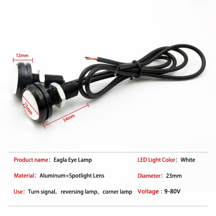 10pcs 23mm 1.5W DC12V Motorcycle Eagle Eye Light Double Lens Strobe Light(Yellow Light)