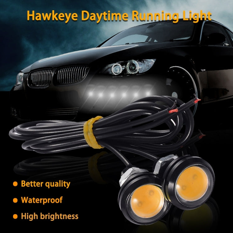 10pcs 23mm 1.5W DC12V Motorcycle Eagle Eye Light Double Lens Strobe Light(Yellow Light)