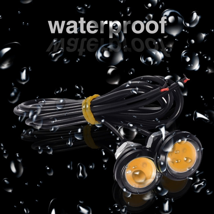 10pcs 23mm 1.5W DC12V Motorcycle Eagle Eye Light Double Lens Strobe Light(Yellow Light)