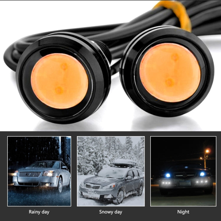 10pcs 23mm 1.5W DC12V Motorcycle Eagle Eye Light Double Lens Strobe Light(Yellow Light)