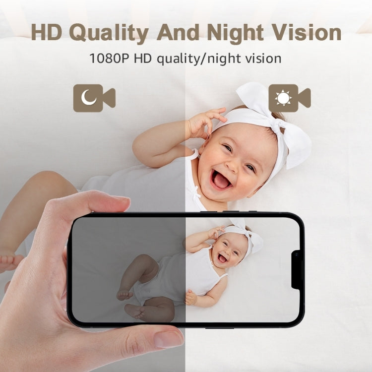 YT51 1920x1080 Home Baby Wireless Camera, with Temperature and Humidity Sensor EU Plug(White)