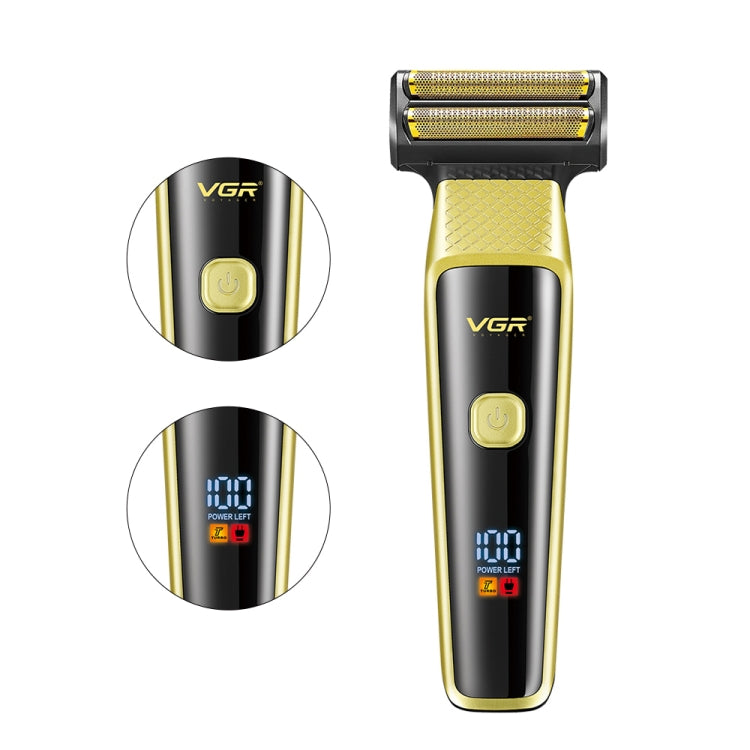 VGR V-366 5W USB 3 in 1 Nose Hair Care LCD Digital Display Electric Shaver(Yellow)