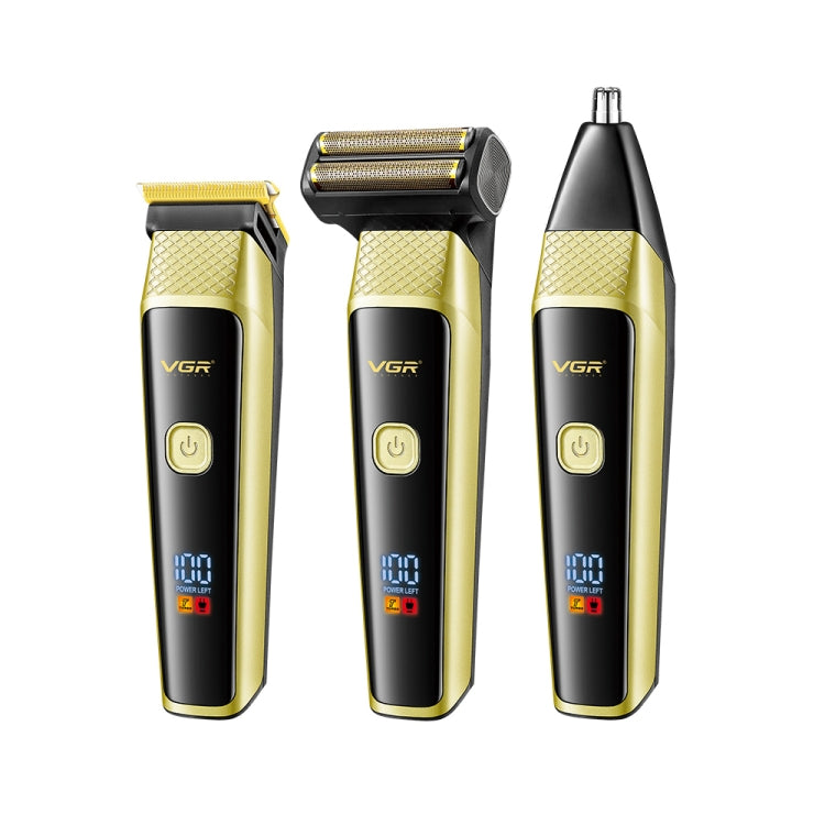 VGR V-366 5W USB 3 in 1 Nose Hair Care LCD Digital Display Electric Shaver(Blue)