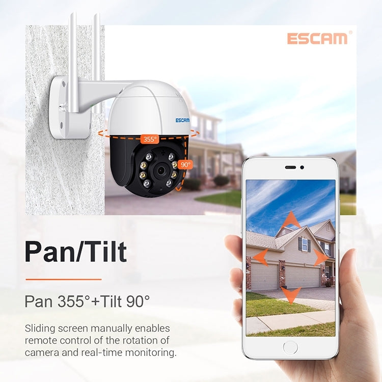 ESCAM QF518 5MP Smart WiFi IP Camera, Support AI Humanoid Detection / Auto Tracking / Dual Light Night Vision / Cloud Storage / Two Way Audio / TF Card, Plug:AU Plug(White)