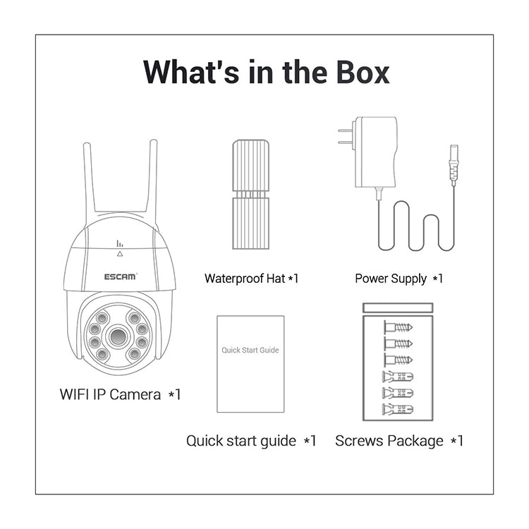 ESCAM QF518 5MP Smart WiFi IP Camera, Support AI Humanoid Detection / Auto Tracking / Dual Light Night Vision / Cloud Storage / Two Way Audio / TF Card, Plug:AU Plug(White)