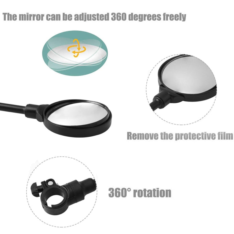 Pair Mountain Bike / Electric Motorcycle Multifunctional Adjustable Handlebar Rearview Mirror