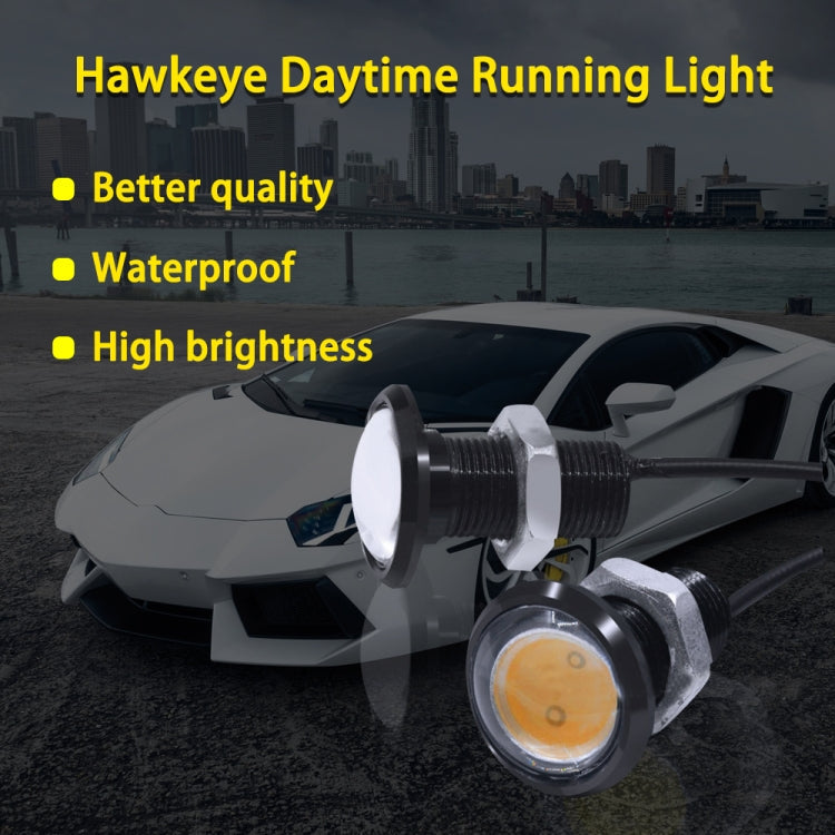 10 PCS 23mm 1.5W DC9-80V Motorcycle Eagle Eye Light Single Lens(Yellow Light)