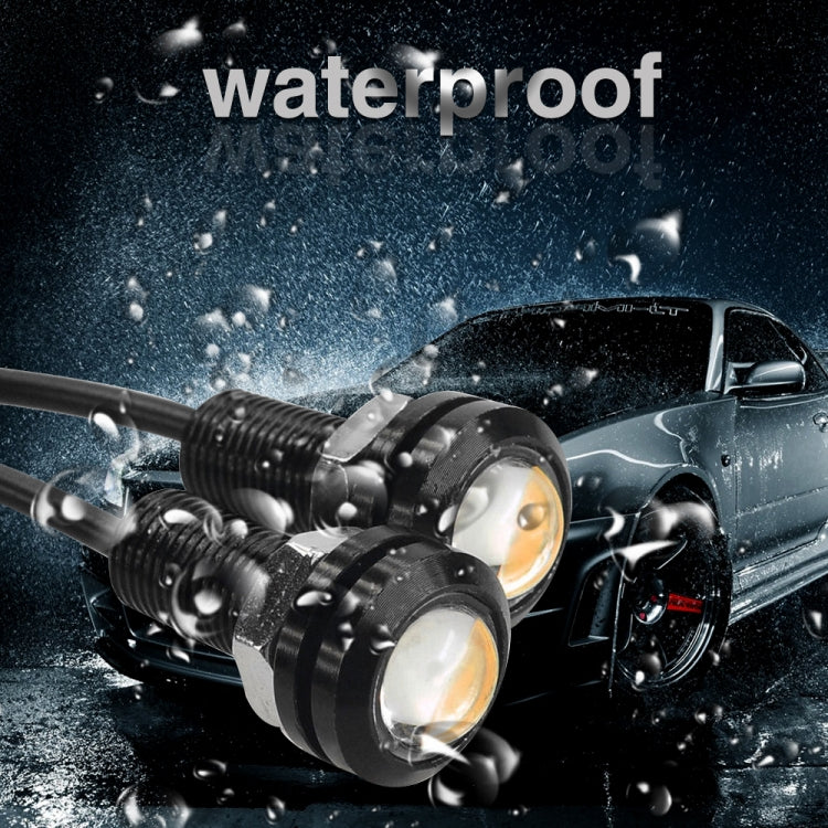 10 PCS 18mm 1.5W DC9-80V Motorcycle Eagle Eye Light Double Lens(Yellow Light)