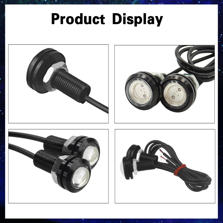 10 PCS 23mm 1.5W DC9-80V Motorcycle Eagle Eye Light Double Lens(Red Light)