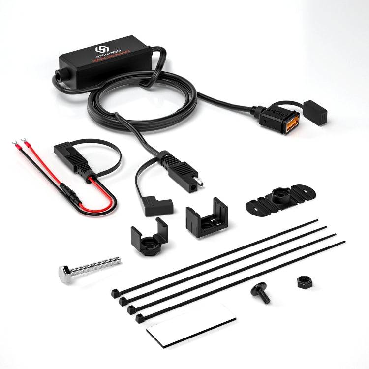 WUPP CS-1186B1 Motorcycle SAE Single USB Port Fast Charging Charger