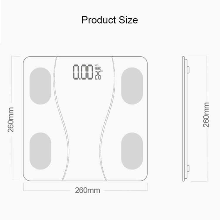 Household Smart Body Fat Electronic Weighing Scale, Battery Version(Black)