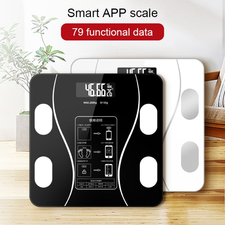 Household Smart Body Fat Electronic Weighing Scale, Battery Version(Black)