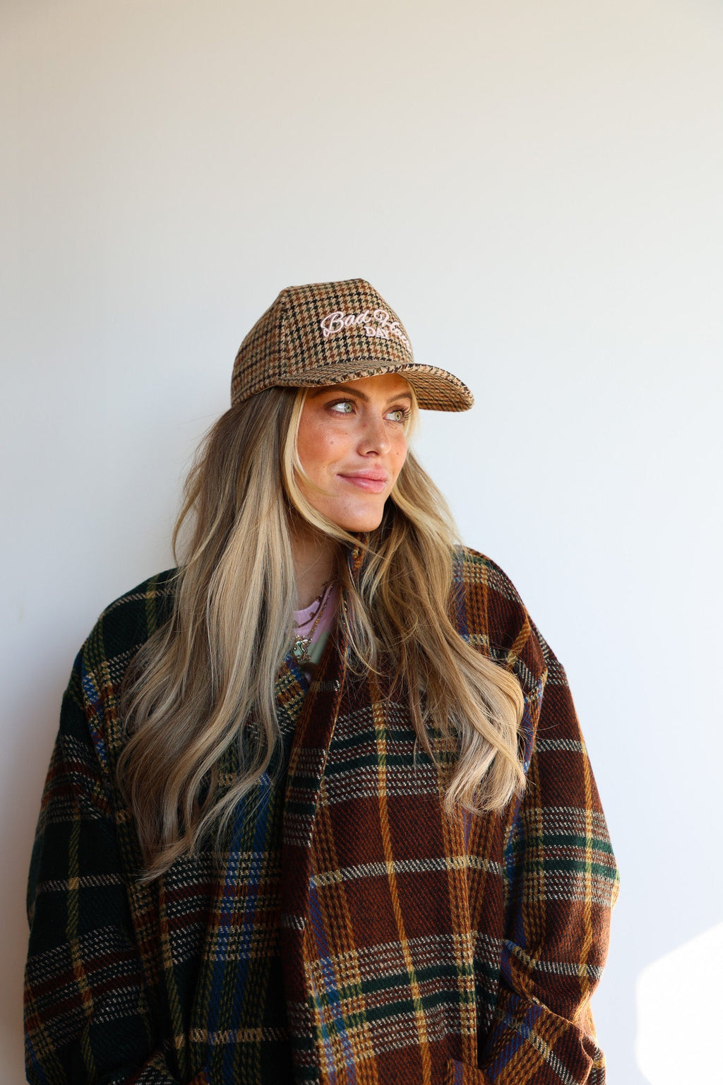BAD HAIR DAY TWEED HOUNDSTOOTH TRUCKER HAT