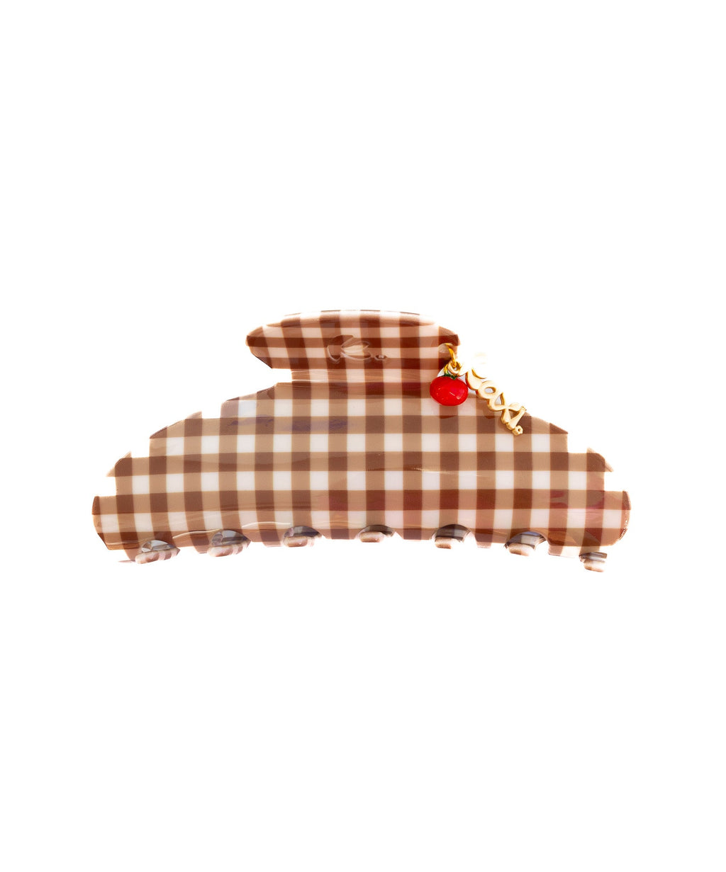 BROWN GINGHAM TOMATO CHARM CLAW