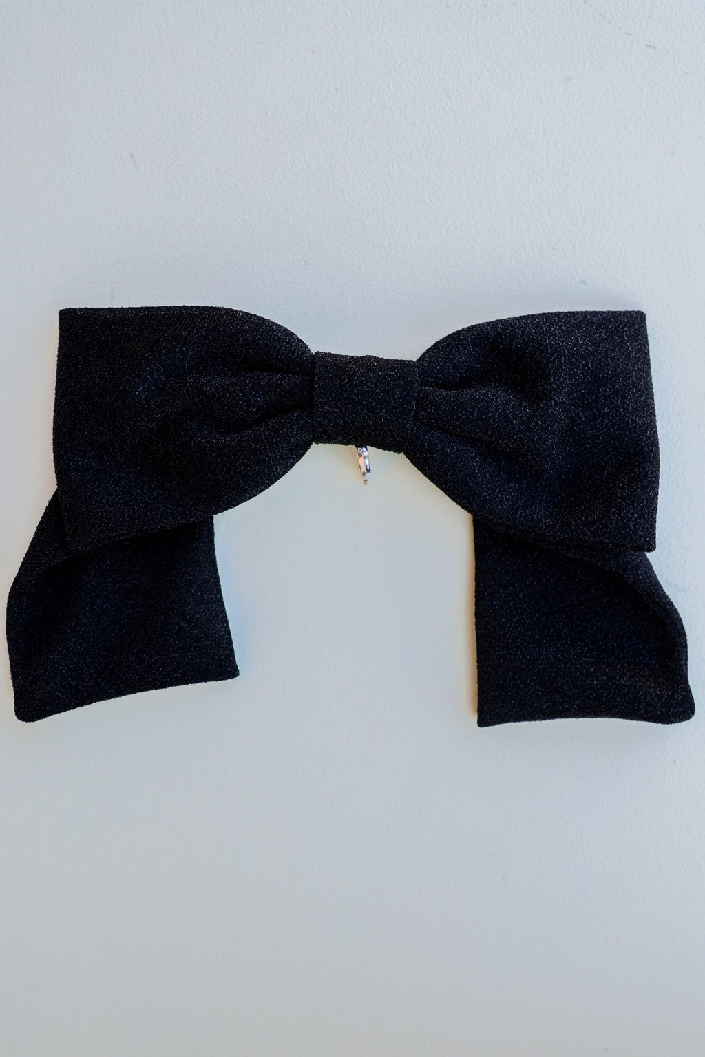 BLACK GLITTER SLOUCHY BOW